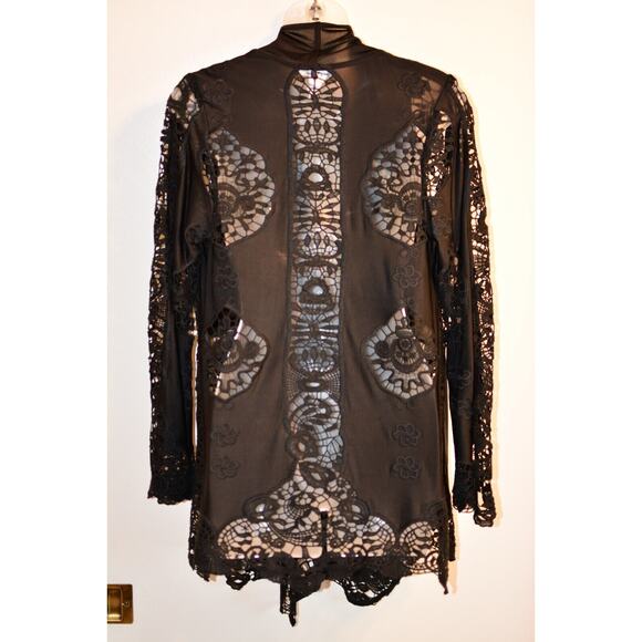 Sky XS Holu Jacket Wrap Cover Up Black Embroidered Fall Fashion - Picture 6 of 12